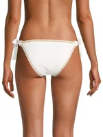 Crochet-Trim Ribbed Bikini Bottom