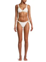 Crochet-Trim Ribbed Bikini Bottom