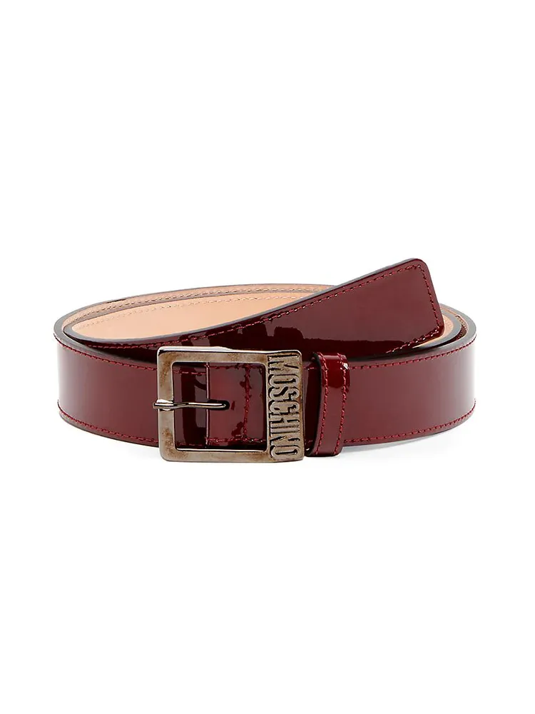 Logo Buckle Leather Belt