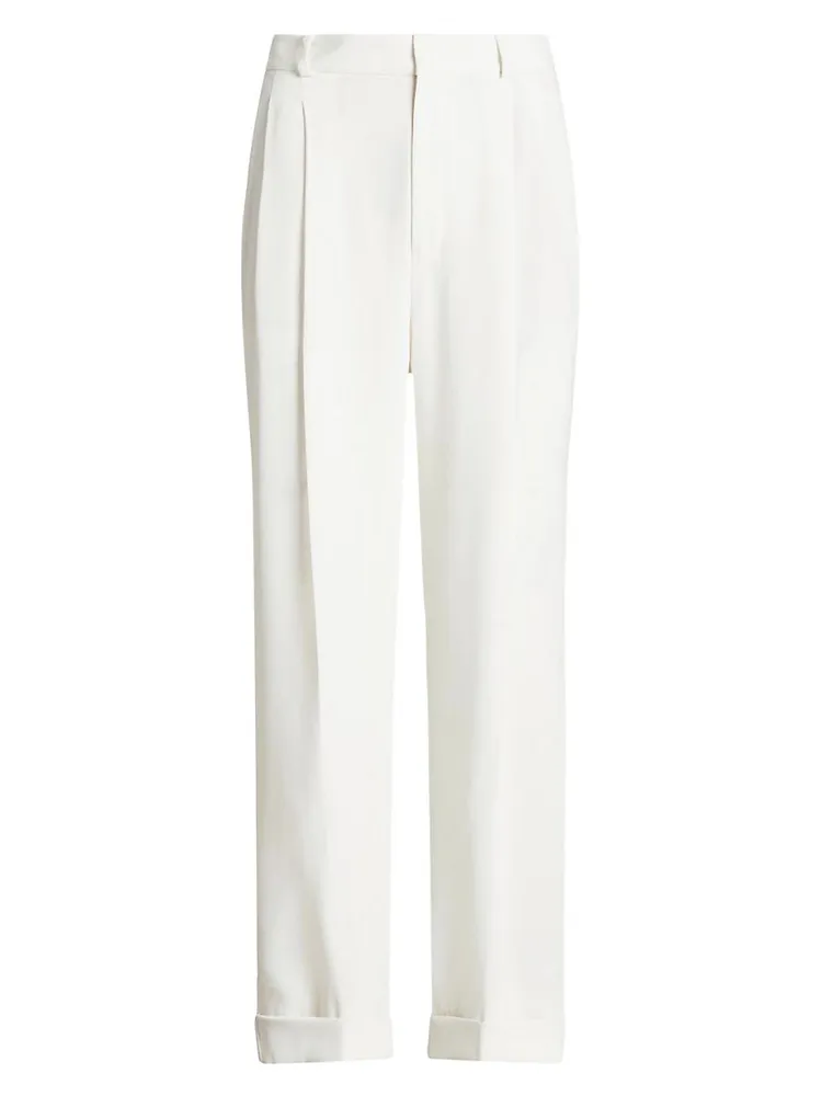 Satin Straight-Fit Trousers