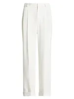 Satin Straight-Fit Trousers