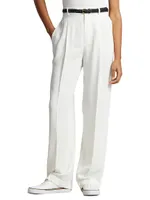 Satin Straight-Fit Trousers