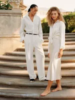 Satin Straight-Fit Trousers