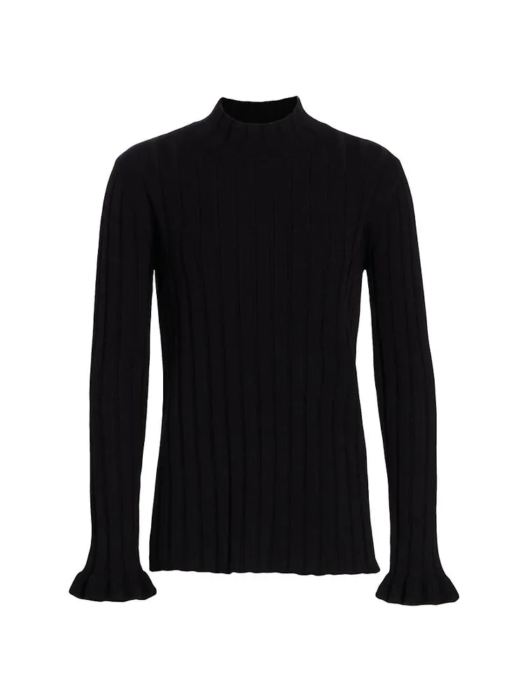 COLLECTION Mock Turtleneck Rib-Knit Sweater