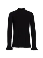 COLLECTION Mock Turtleneck Rib-Knit Sweater