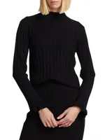 COLLECTION Mock Turtleneck Rib-Knit Sweater