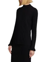 COLLECTION Mock Turtleneck Rib-Knit Sweater