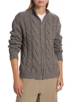 Cable-Knit Zip Cardigan