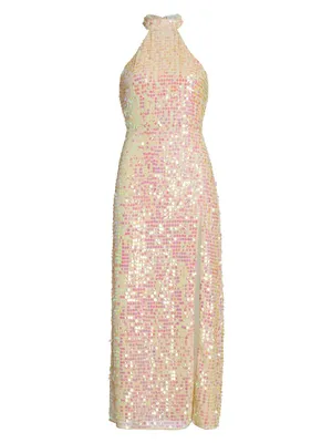 Khoudia Sequined Halter Maxi Dress