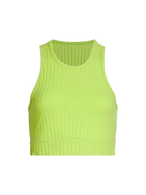 Cut-Out Rib-Knit Cropped Tank