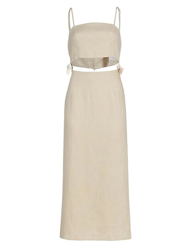 Sanora Linen Cut-Out Dress