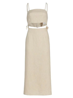 Sanora Linen Cut-Out Dress