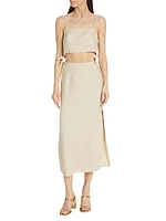 Sanora Linen Cut-Out Dress