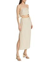 Sanora Linen Cut-Out Dress