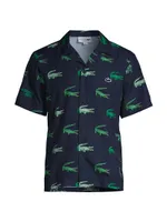 Crocodile-Printed Woven Shirt