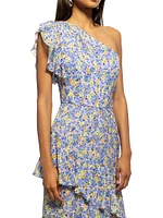 Priya Floral Ruffled Midi-Dress