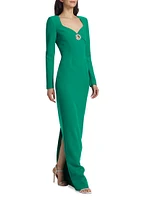 Zhad Embellished Heavy Crepe Gown