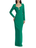 Zhad Embellished Heavy Crepe Gown