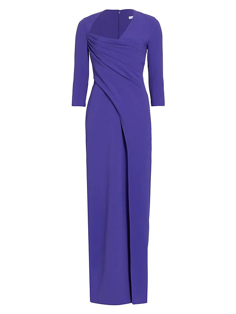 Ayanna Draped Crepe Gown