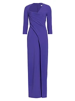 Ayanna Draped Crepe Gown