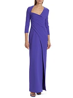 Ayanna Draped Crepe Gown