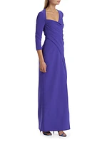 Ayanna Draped Crepe Gown