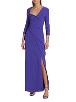 Ayanna Draped Crepe Gown