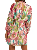 Art Belted Floral Minidress