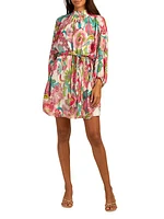 Art Belted Floral Minidress