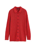 Adrienne Pointelle Cotton-Blend Cardigan