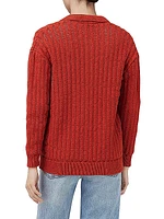 Adrienne Pointelle Cotton-Blend Cardigan