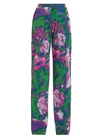 WNDRLUST Dev Floral Tulle Straight-Leg Pants