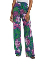 WNDRLUST Dev Floral Tulle Straight-Leg Pants