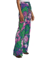 WNDRLUST Dev Floral Tulle Straight-Leg Pants