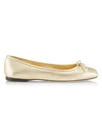 Elme Metallic Leather Ballerina Flats