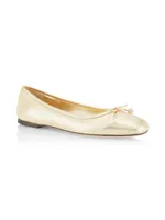 Elme Metallic Leather Ballerina Flats