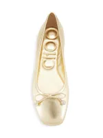 Elme Metallic Leather Ballerina Flats