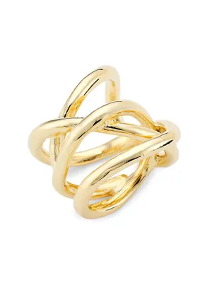10K Gold-Plated Abstract Line Ring