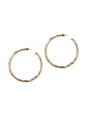 Hailey Textured 10K Gold-Plated Hoop Earrings