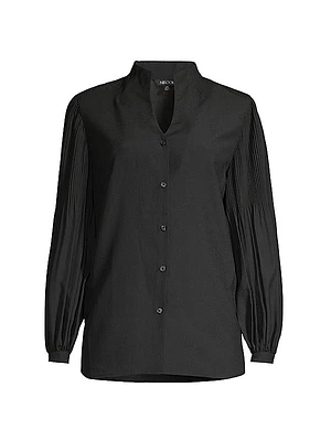 Pleated Crepe De Chine Blouse