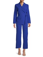 Side-Tie Crepe De Chine Jacket