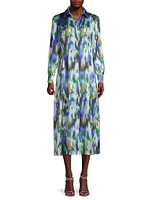 Watercolor-Print Shirtdress