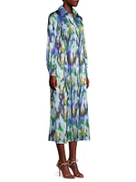 Watercolor-Print Shirtdress