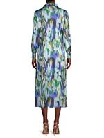 Watercolor-Print Shirtdress