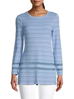 Mesh Stripe Knit Tunic