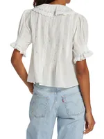 Hettie Embroidered Ruffled Top