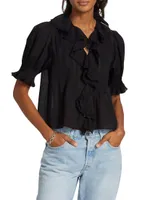 Henri Ruffled Puff-Sleeve Top