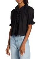 Henri Ruffled Puff-Sleeve Top