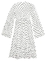 Hand Drawn Polka Dot Pleated Dress