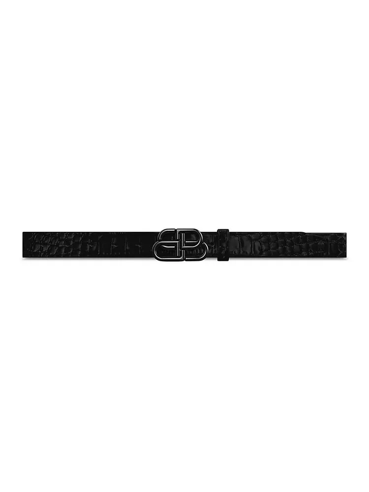 BB Thin Belt Crocodile Embossed